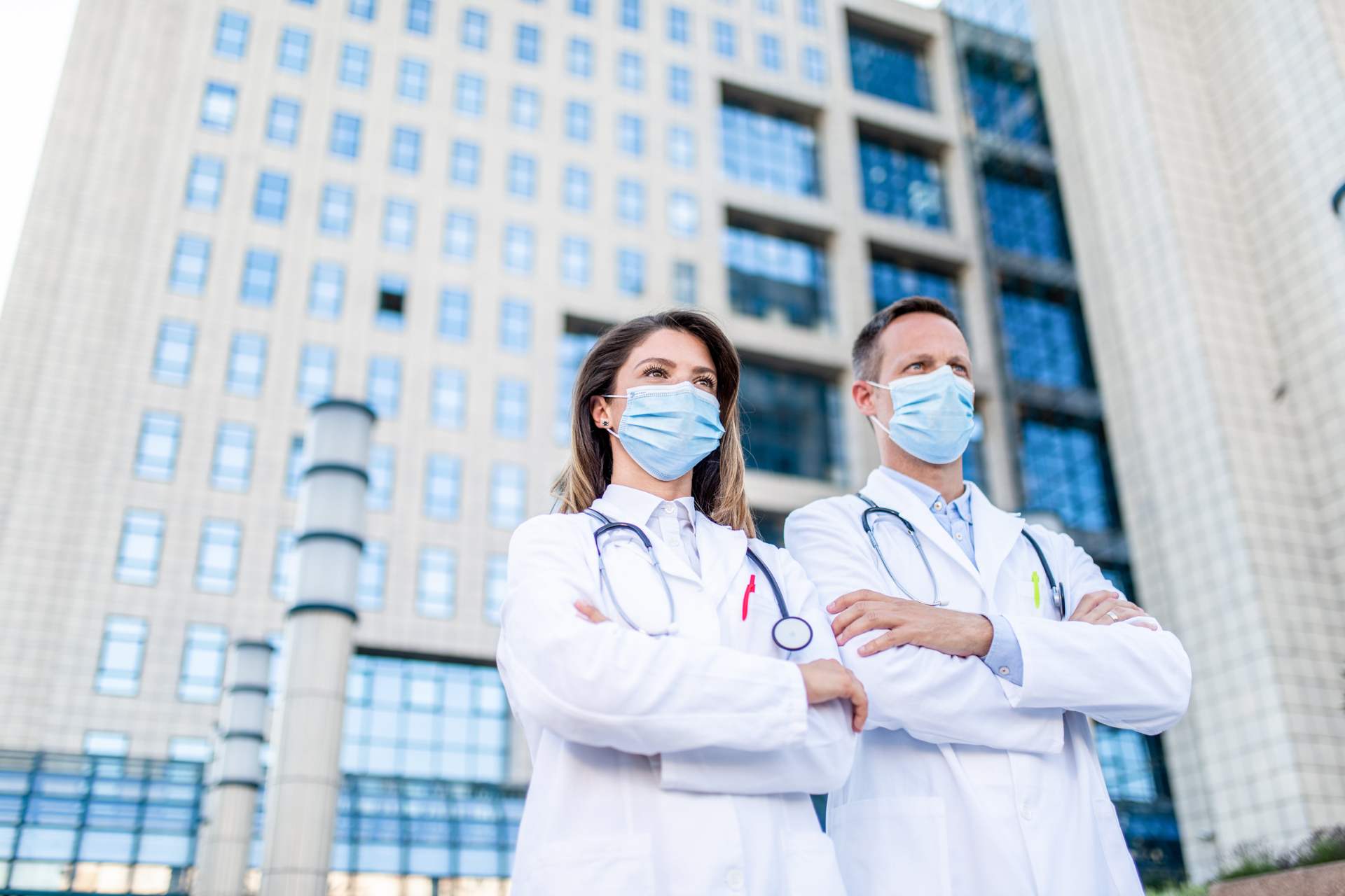 doctors standing in front of an hospital in Turkey